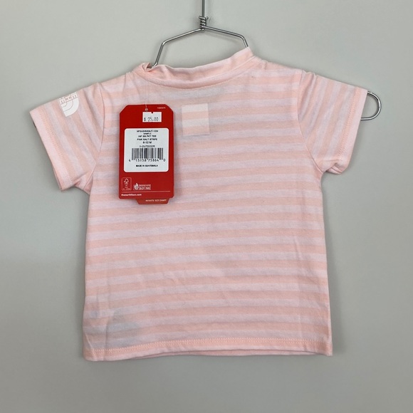 NEW North Face Infant 6-12M Light Pink Striped Tee - Picture 7 of 7